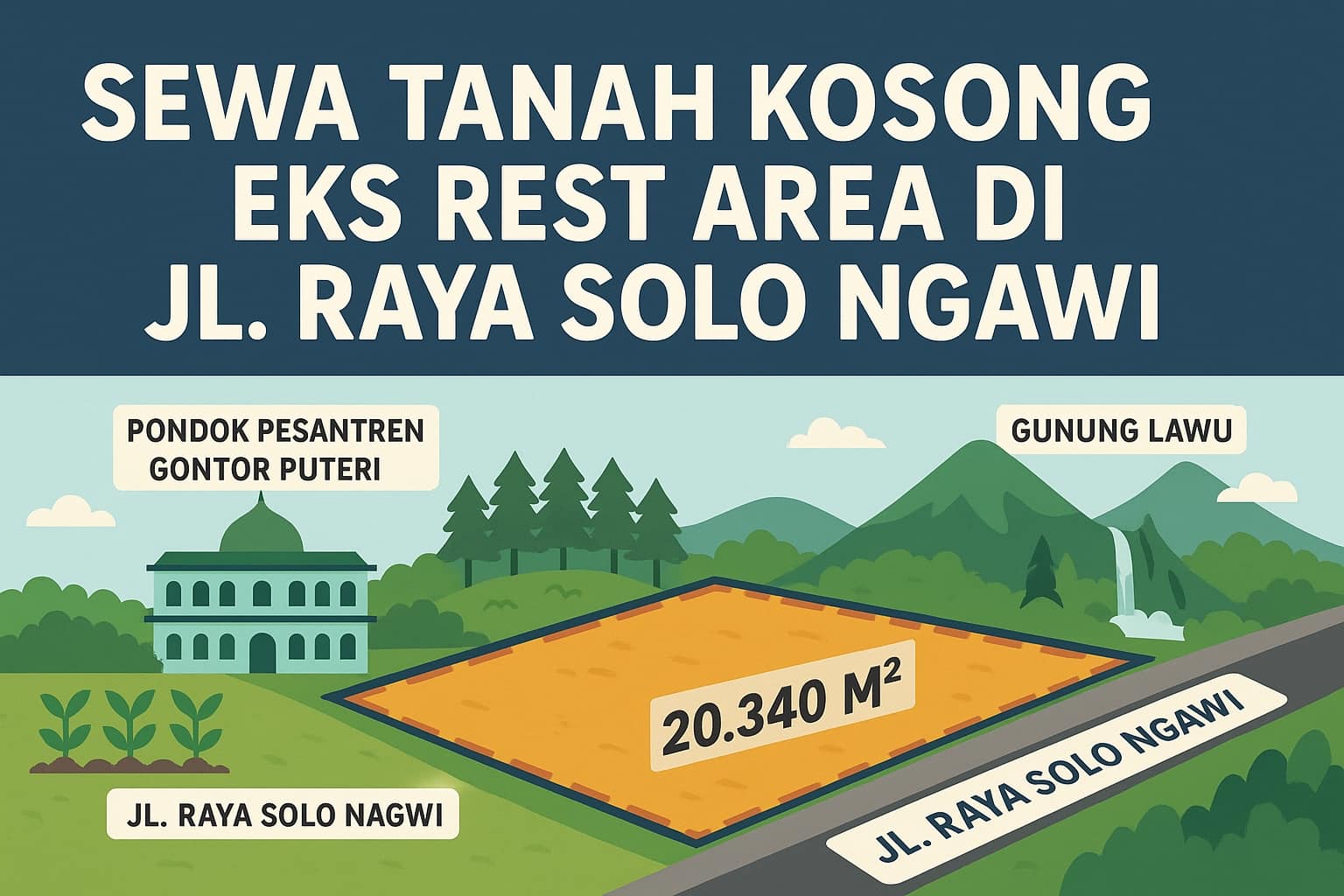 Peluang Investasi Menarik di Eks Rest Area Ngawi: Aset Tanah Kosong 20.340 m²