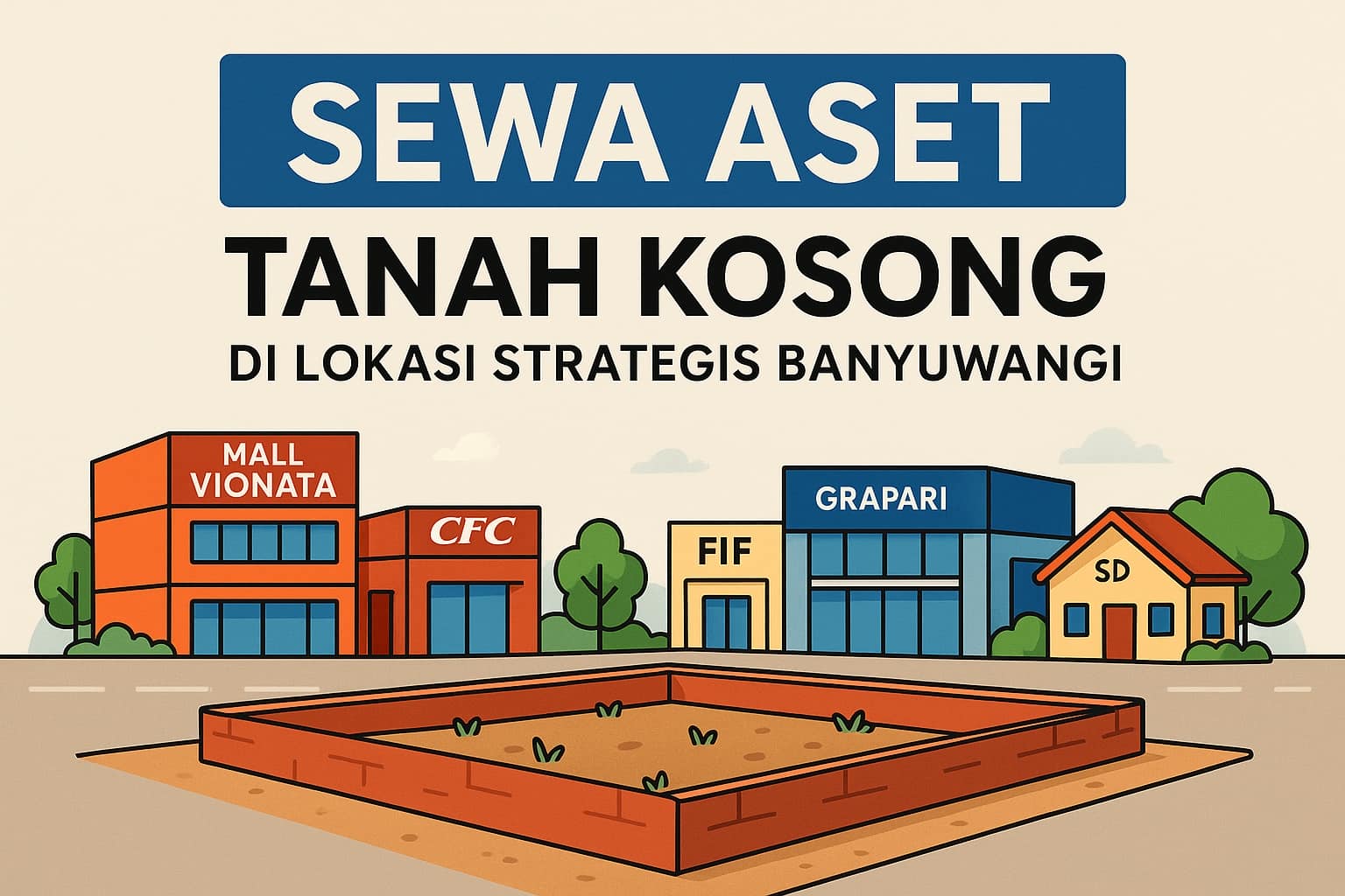 Sewa Aset Tanah Kosong di Taman, Kabupaten Banyuwangi